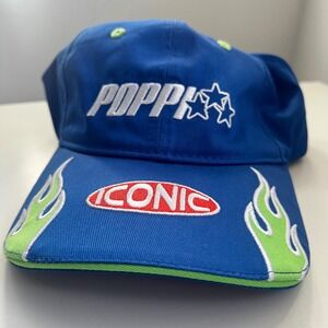 Poppi Soda Iconic Blue Flame Snapback Hat 2025 Promo Cap Adjustable Cotton